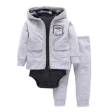 Sets 1 hooded zipper coat + pants + romper fashion cotton 2017 Baby Boy girl Clotheschildren boys cute Clothing free shipping - Appu & Appi