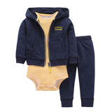 Sets 1 hooded zipper coat + pants + romper fashion cotton 2017 Baby Boy girl Clotheschildren boys cute Clothing free shipping - Appu & Appi