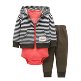 Sets 1 hooded zipper coat + pants + romper fashion cotton 2017 Baby Boy girl Clotheschildren boys cute Clothing free shipping - Appu & Appi