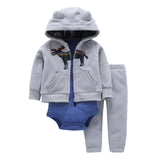 Sets 1 hooded zipper coat + pants + romper fashion cotton 2017 Baby Boy girl Clotheschildren boys cute Clothing free shipping - Appu & Appi