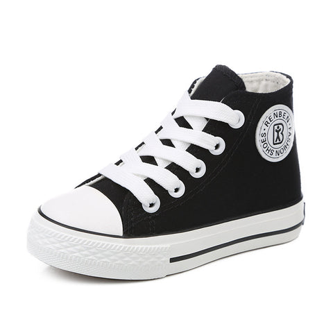 Kids shoes for girl children canvas shoes boys sneakers 2017 Spring autumn girls shoes White High Solid fashion Children shoes - Appu & Appi