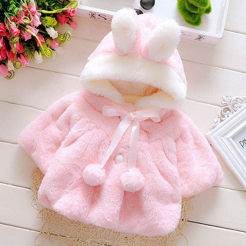 Girls winter padded coat Baby Infant Girls Fur Winter Warm Coat Cloak Jacket Thick Warm Clothes Drop ship - Appu & Appi