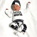 New 2017 Autumn Newborn Baby Boys Girls Clothes Long sleeve Letter T-shirt+Pants+Hat 3pcs Baby Suit Infan Clothing Set - Appu & Appi