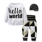 New 2017 Autumn Newborn Baby Boys Girls Clothes Long sleeve Letter T-shirt+Pants+Hat 3pcs Baby Suit Infan Clothing Set - Appu & Appi