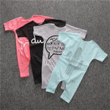 HOT sale toddler boys  girls clothing infant pure color letter printing Rompers Jumpsuit Outfits - Appu & Appi
