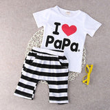2016 Baby Boy Girls Print Tops Striped Pants 2pcs Outfits Baby Clothing Pajamas - Appu & Appi